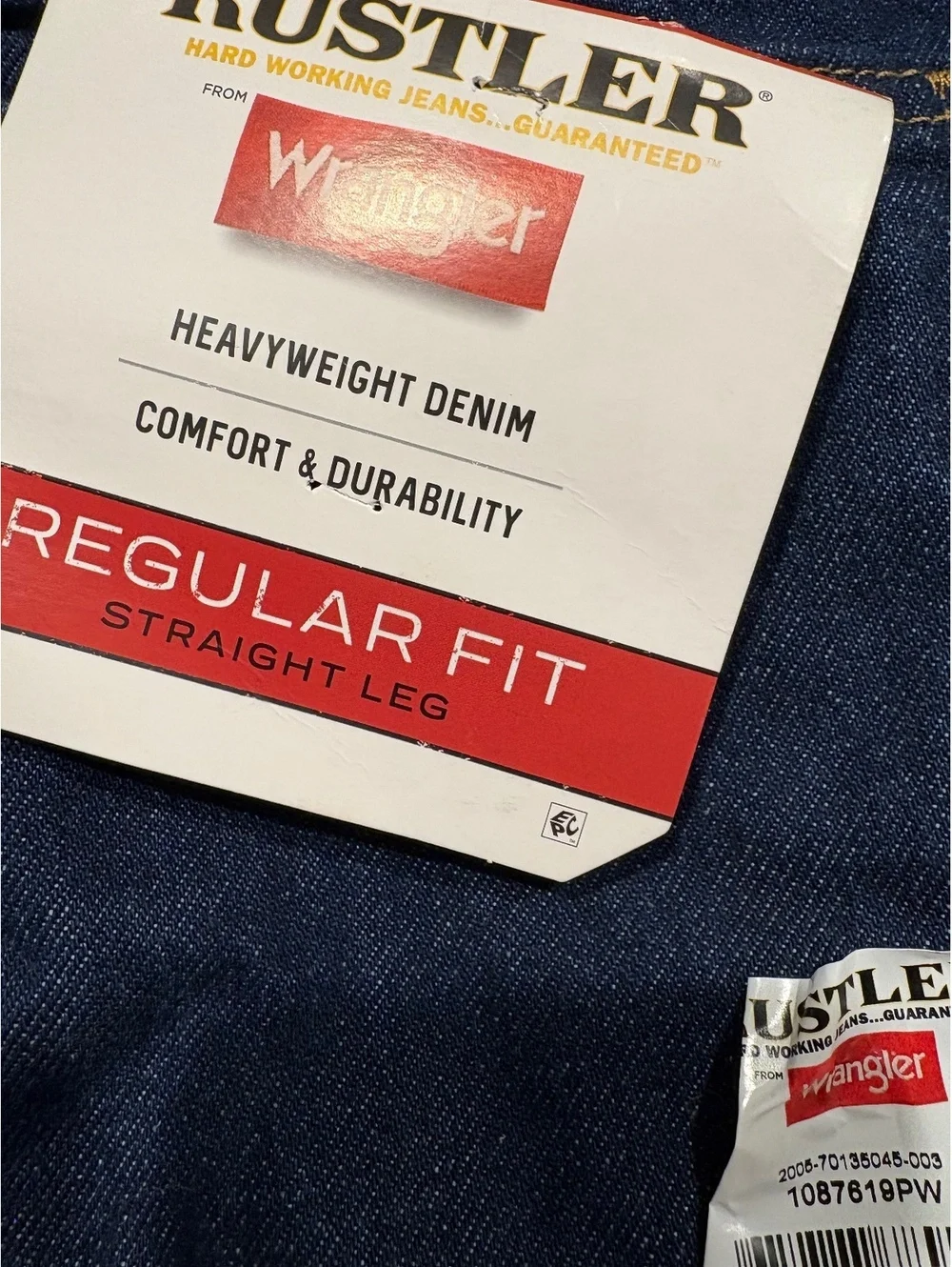 Wrangler Rustler Men's Heavyweight Denim Jeans Regular 48x30